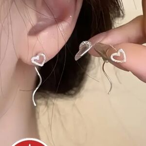 Elegant Silver Heart Earrings